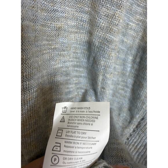 Vince Sweater M Part Linen Blue/Gray Lightweight Designer - Picture 3 of 6